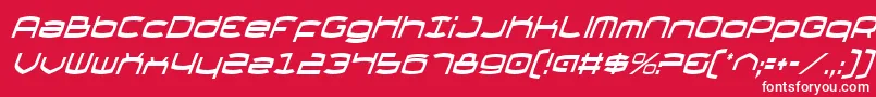 フォントThundergodCondensedItalic – 赤い背景に白い文字