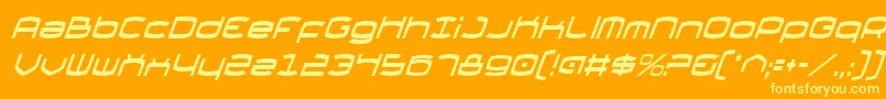 ThundergodCondensedItalic Font – Yellow Fonts on Orange Background