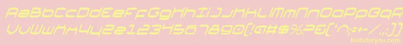 Шрифт ThundergodCondensedItalic – жёлтые шрифты на розовом фоне