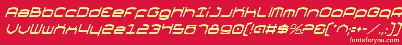 Шрифт ThundergodCondensedItalic – жёлтые шрифты на красном фоне