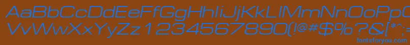 EuropeExtOblique Font – Blue Fonts on Brown Background