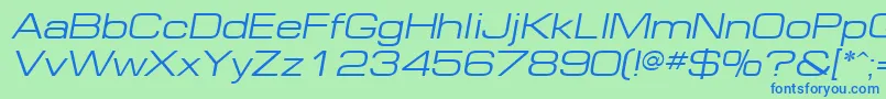 EuropeExtOblique Font – Blue Fonts on Green Background