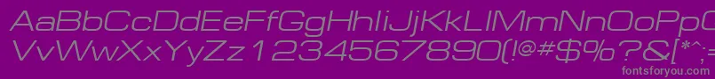 Weitere Informationen zur EuropeExtOblique-Schriftart EuropeExtOblique-Schriftart – Graue Schriften auf violettem Hintergrund