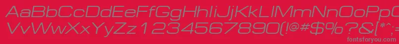 EuropeExtOblique Font – Gray Fonts on Red Background