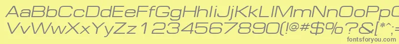 EuropeExtOblique-Schriftart – Graue Schriften auf gelbem Hintergrund