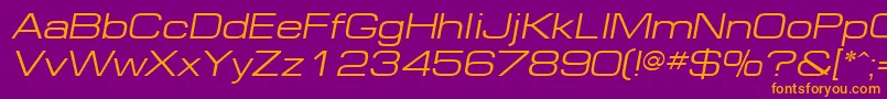 EuropeExtOblique Font – Orange Fonts on Purple Background