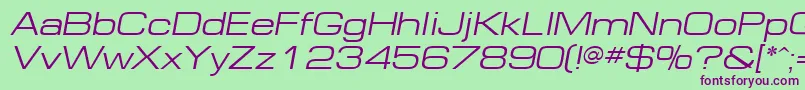 EuropeExtOblique Font – Purple Fonts on Green Background