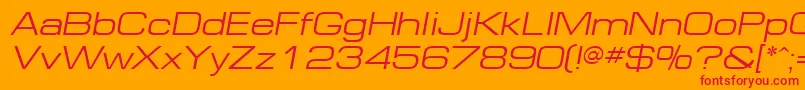 EuropeExtOblique Font – Red Fonts on Orange Background