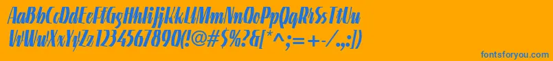 LinotypeGneisenauetteBold Font – Blue Fonts on Orange Background