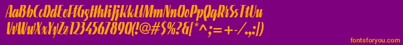 LinotypeGneisenauetteBold Font – Orange Fonts on Purple Background