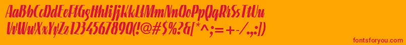 LinotypeGneisenauetteBold Font – Red Fonts on Orange Background