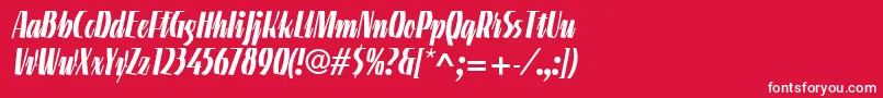Fonte LinotypeGneisenauetteBold – fontes brancas em um fundo vermelho
