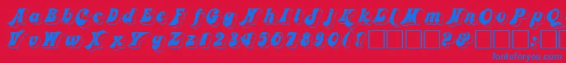 3Dfremont-fontti – siniset fontit punaisella taustalla