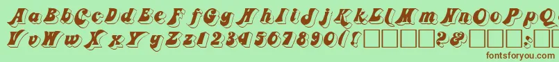 フォント3Dfremont – 緑の背景に茶色のフォント