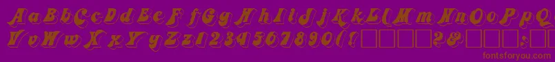 3Dfremont-Schriftart – Braune Schriften auf violettem Hintergrund