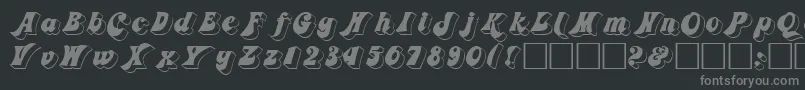 3Dfremont-fontti – harmaat kirjasimet mustalla taustalla