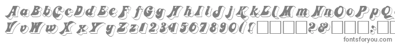 3Dfremont-fontti – harmaat kirjasimet valkoisella taustalla