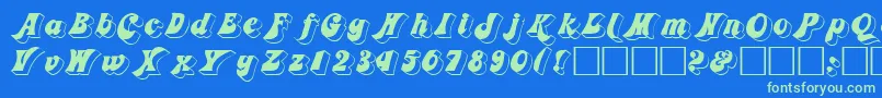 3Dfremont Font – Green Fonts on Blue Background