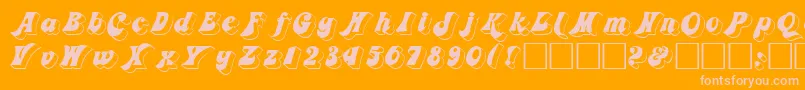 3Dfremont-Schriftart – Rosa Schriften auf orangefarbenem Hintergrund