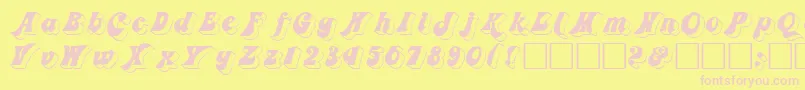 3Dfremont-Schriftart – Rosa Schriften auf gelbem Hintergrund