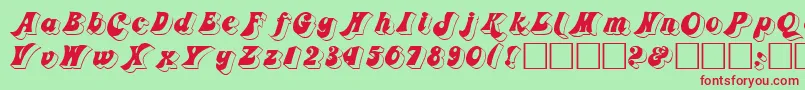 3Dfremont-fontti – punaiset fontit vihreällä taustalla
