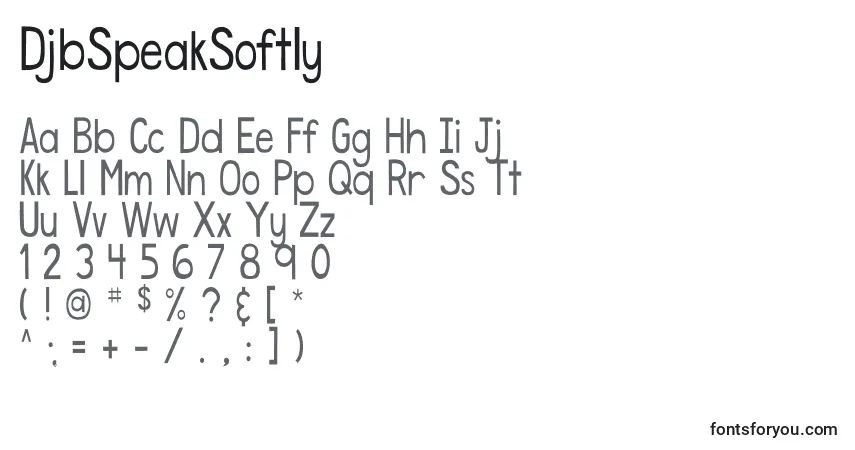 DjbSpeakSoftly Font – alphabet, numbers, special characters