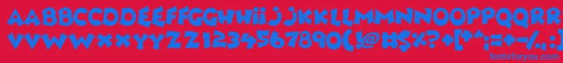 Awesome Font – Blue Fonts on Red Background
