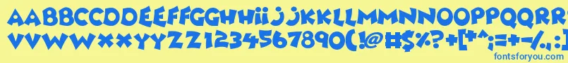Awesome Font – Blue Fonts on Yellow Background