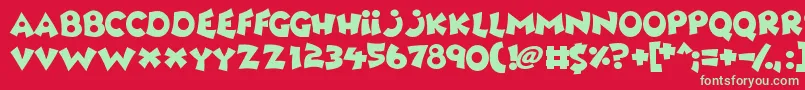 Awesome Font – Green Fonts on Red Background