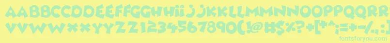 Awesome Font – Green Fonts on Yellow Background