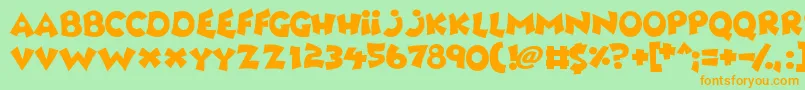Awesome Font – Orange Fonts on Green Background