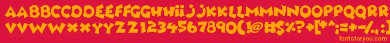 フォントAwesome – 赤い背景にオレンジの文字