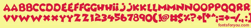 Awesome Font – Red Fonts on Yellow Background