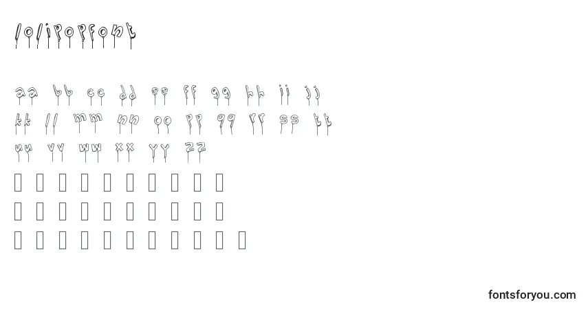 Schriftart LolipopFont – Alphabet, Zahlen, spezielle Symbole