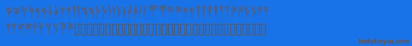 LolipopFont-Schriftart – Braune Schriften auf blauem Hintergrund
