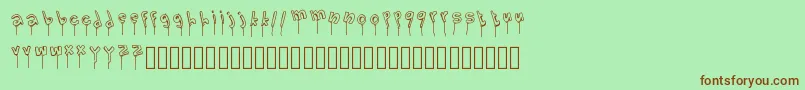 Czcionka LolipopFont – brązowe czcionki na zielonym tle