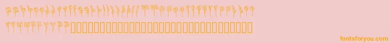 LolipopFont-Schriftart – Orangefarbene Schriften auf rosa Hintergrund