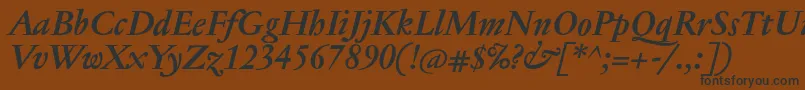 Шрифт JannontextBolditalic – чёрные шрифты на коричневом фоне