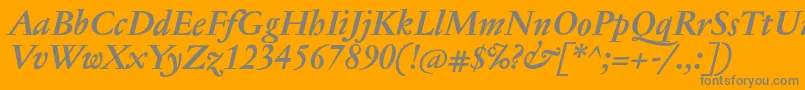 JannontextBolditalic-Schriftart – Graue Schriften auf orangefarbenem Hintergrund