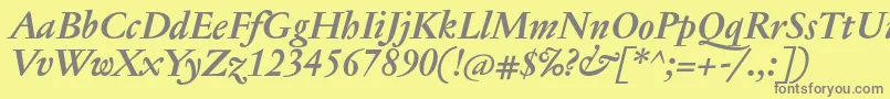 JannontextBolditalic Font – Gray Fonts on Yellow Background