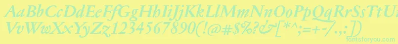 JannontextBolditalic Font – Green Fonts on Yellow Background