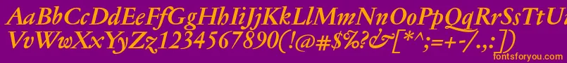 JannontextBolditalic Font – Orange Fonts on Purple Background