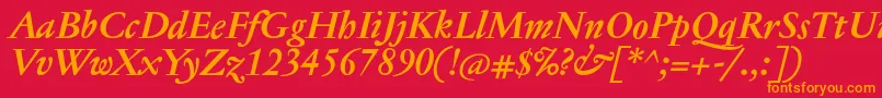 JannontextBolditalic Font – Orange Fonts on Red Background