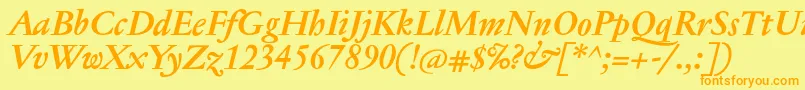 JannontextBolditalic Font – Orange Fonts on Yellow Background