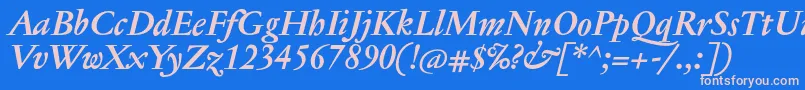 JannontextBolditalic Font – Pink Fonts on Blue Background