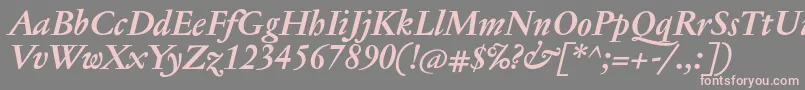 JannontextBolditalic Font – Pink Fonts on Gray Background