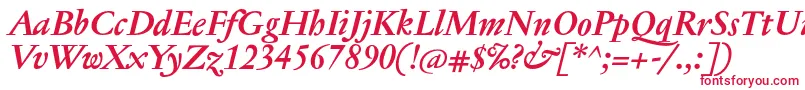 フォントJannontextBolditalic – 赤い文字