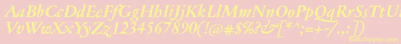 JannontextBolditalic Font – Yellow Fonts on Pink Background