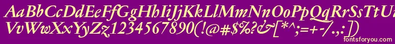 JannontextBolditalic Font – Yellow Fonts on Purple Background