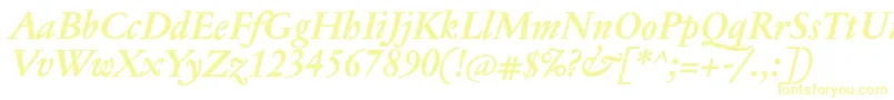 JannontextBolditalic Font – Yellow Fonts on White Background